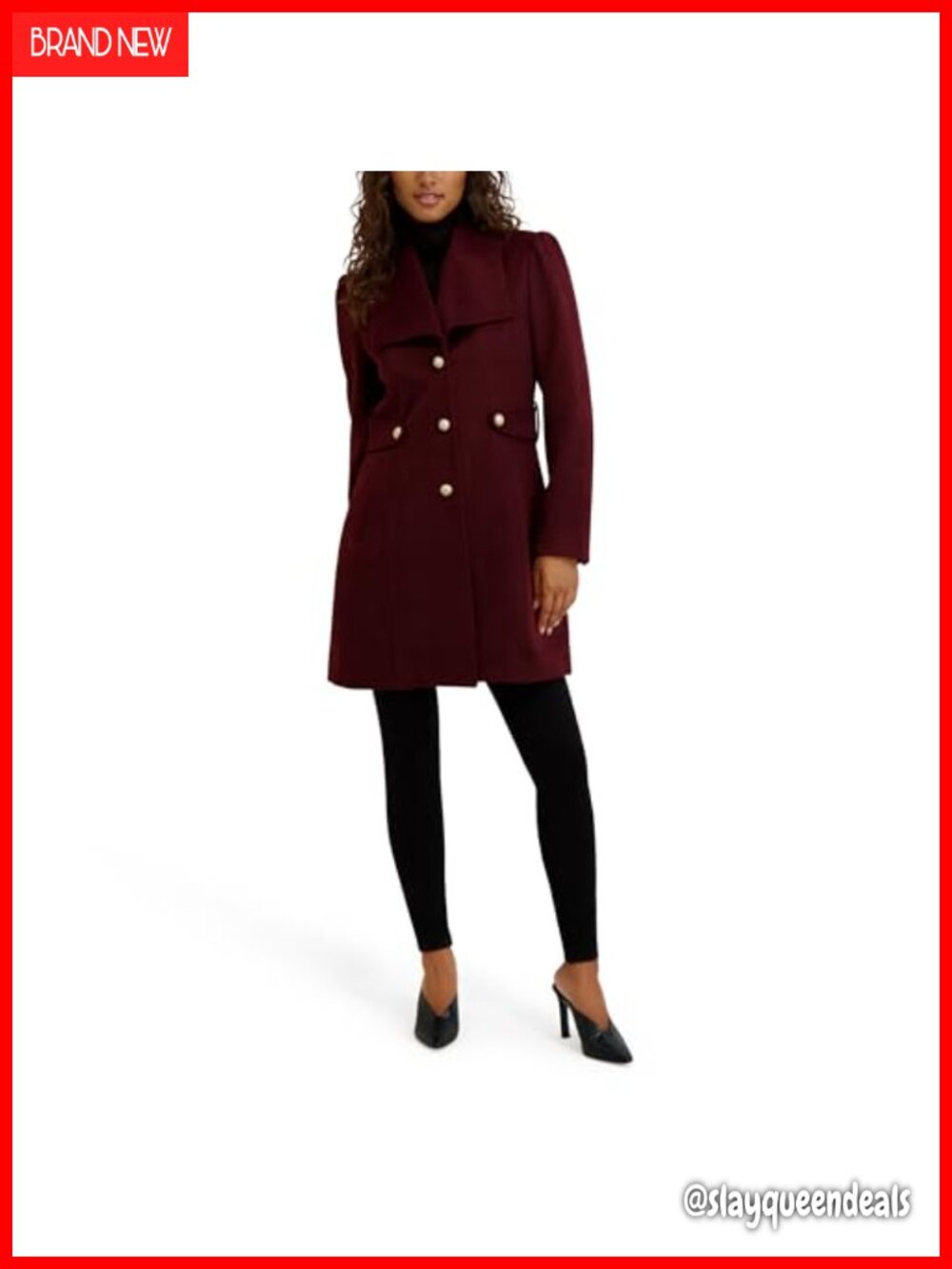 Wool Blend Twill Button Up Coat Tailored Fit Fall Outerwear